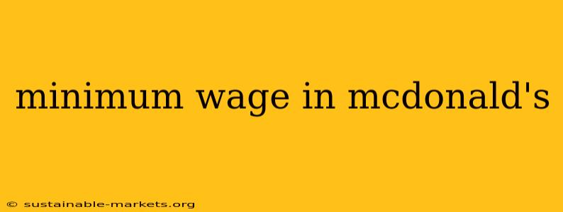 minimum wage in mcdonald's