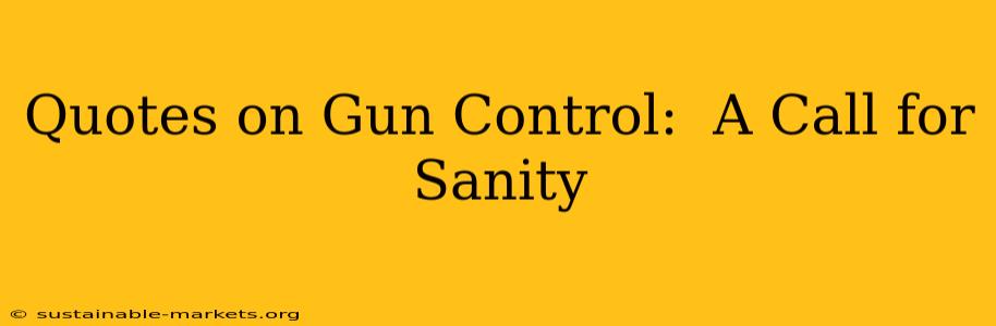 Quotes on Gun Control:  A Call for Sanity