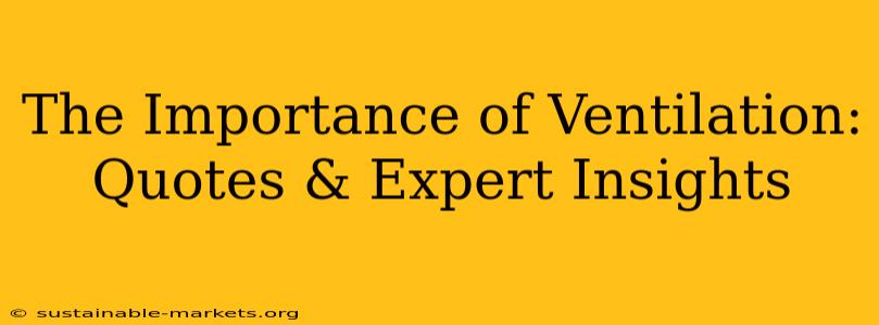 The Importance of Ventilation: Quotes & Expert Insights